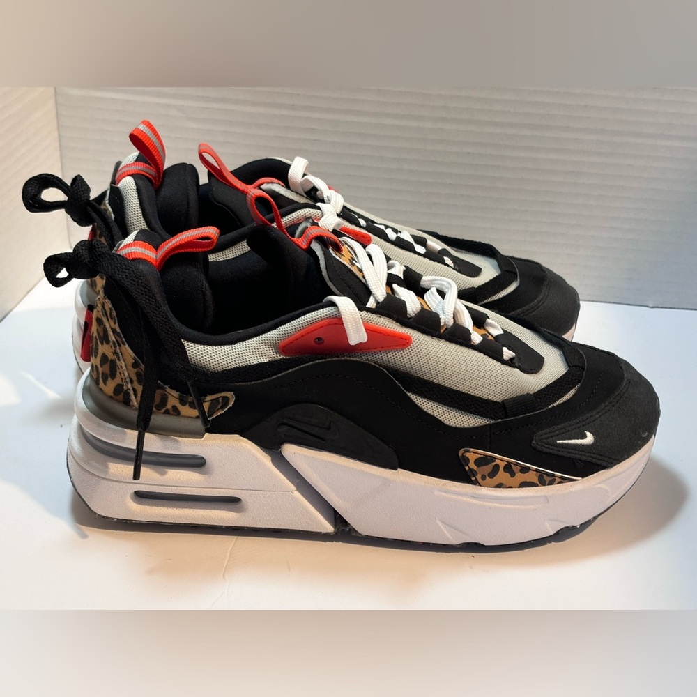 Nike New No Box Women's Sneakers - Black, White, Red, Leopard Print